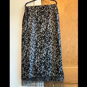 Coach "Leopard" Print Wool Scarf